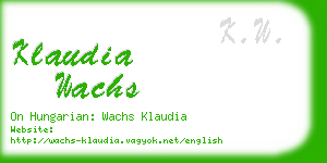 klaudia wachs business card
